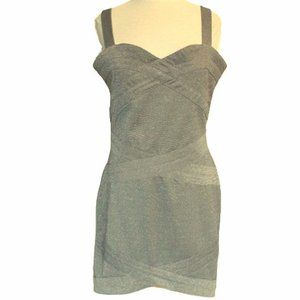 H&M Divided Metallic Silver Bodycon Cocktail Dress NWT- Sz. 14